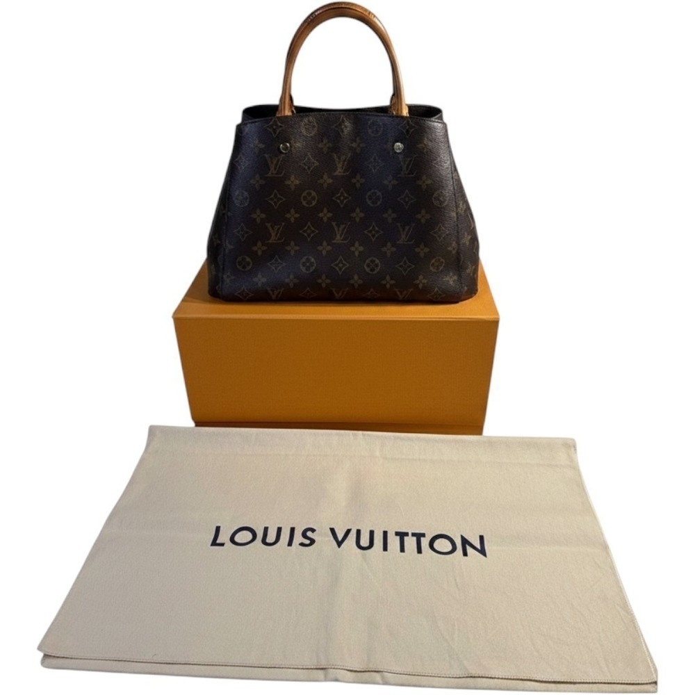 Louis Vuitton Montaigne MM Monogram Canvas Handbag Shoulder Strap Box Dust Bag
